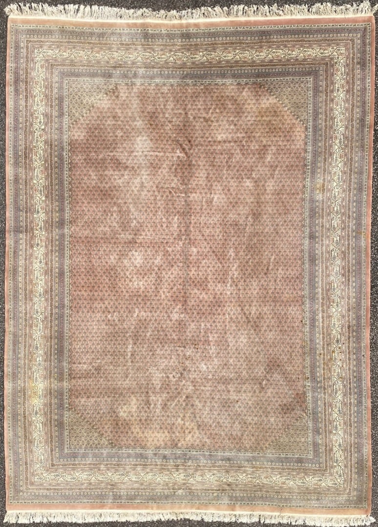 PERSIAN SARABAND MIR HAND KNOTTED RUG, 9.0 x 12.3 (267cm x 373cm): Offered here is a Persian Saraband Mir rug was hand knotted in Iran of 100 percent natural wool on a cotton foundation. This rug has full, wool piles and is in excellent condition. Beautiful colors an