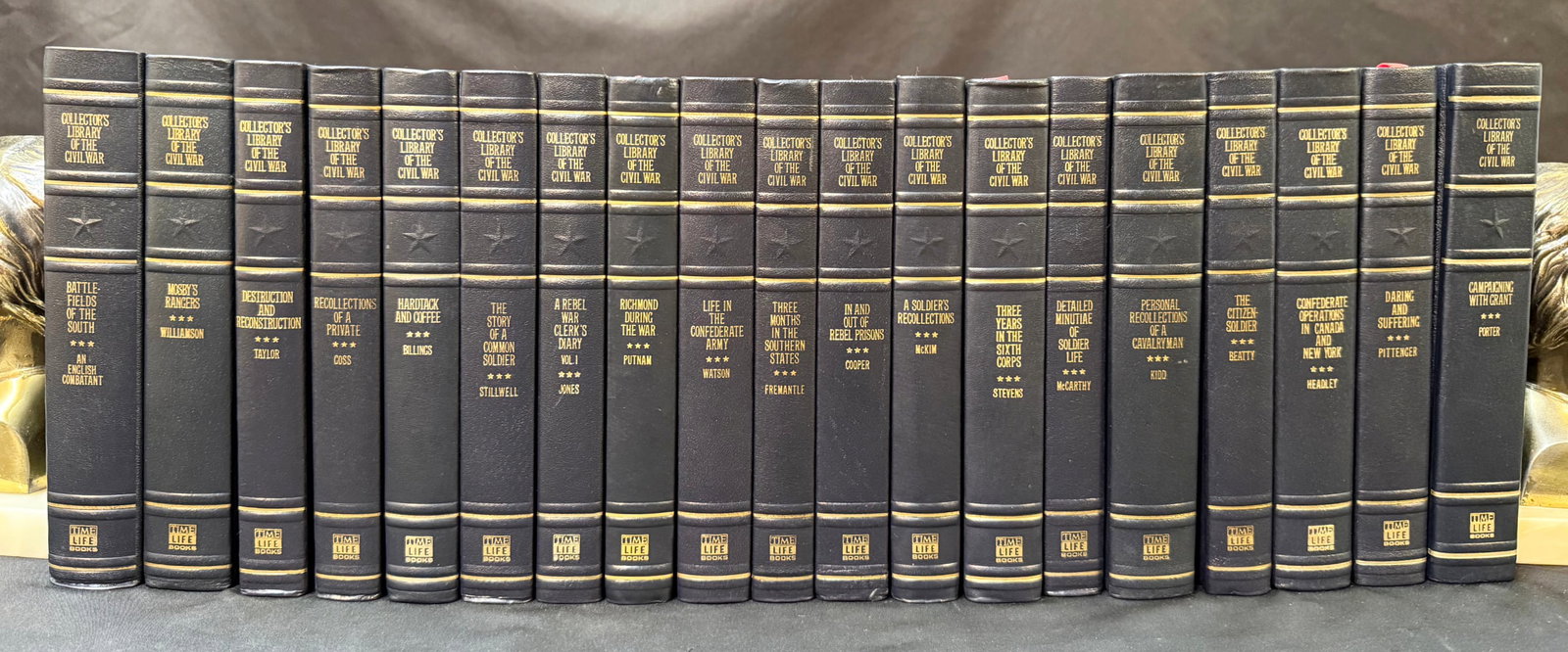 COLLECTORS LIBRARY OF THE CIVIL WAR, 19 LEATHER BOUND VOLUMES, 1980S (1 of 8)