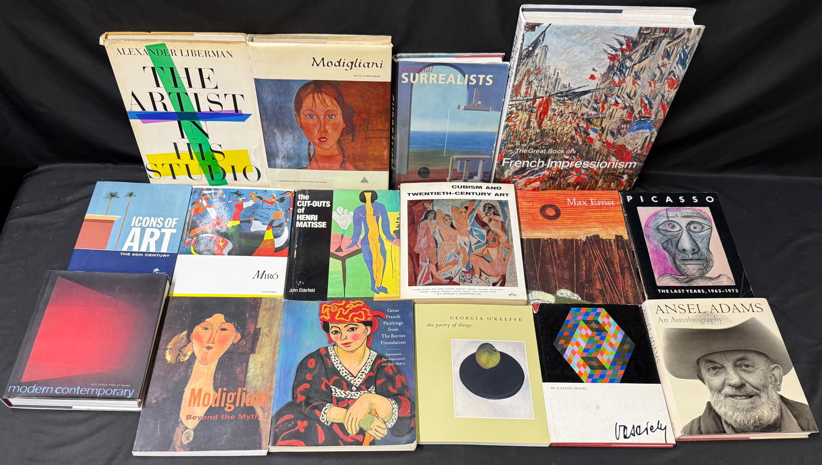 CURATED MODERN ART LIBRARY, 16 VOLUMES, PICASSO, MATISSE, MIRO, MODIGLIANI, ERNST, OÕKEEFFE, (1 of 3)