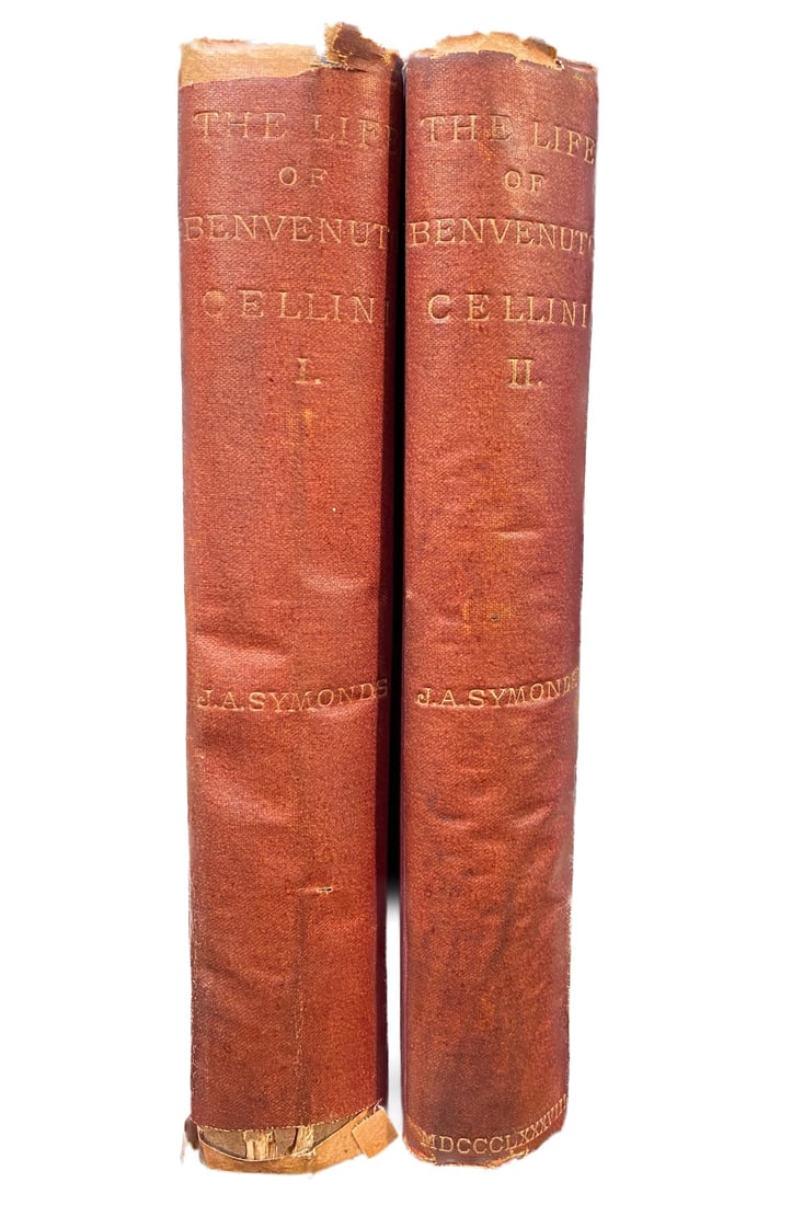 THE LIFE OF BENEVENUTO CELLINI, 2 VOLUMES, 1888: 1888. New York. Published by Scribner and Welford. Complete in 2 volumes. All volumes are in Very Good condition. All volumes are bound in red cloth hard covers and gilded spines and front covers