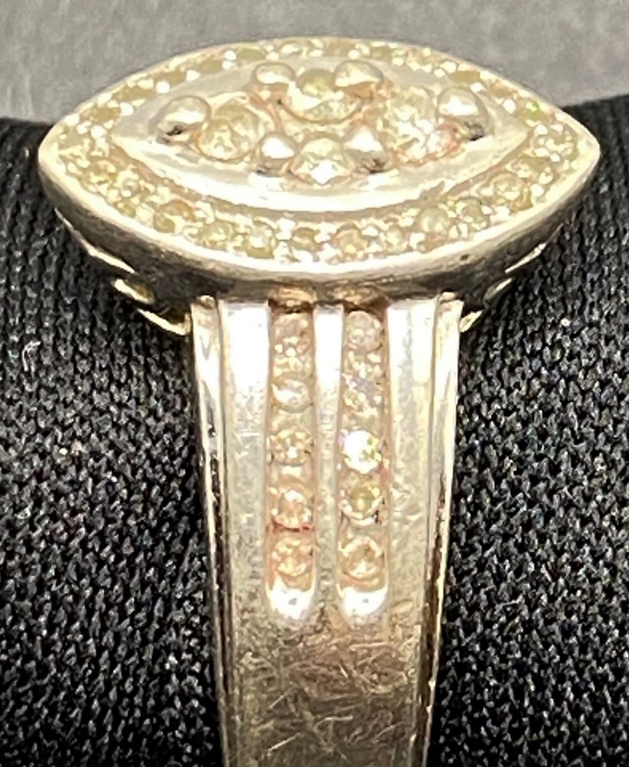 STERLING AND DIAMOND RING - 3