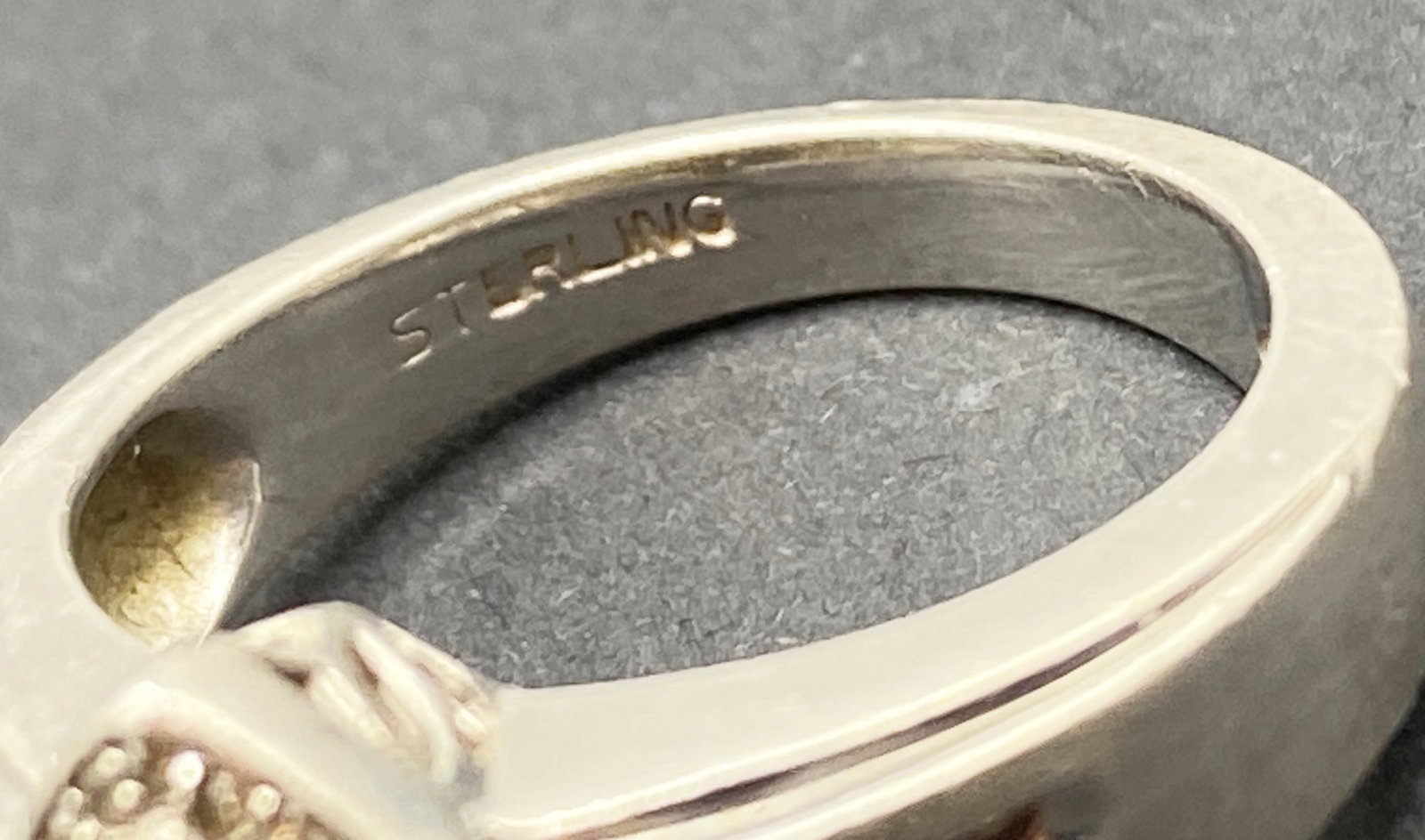 STERLING AND DIAMOND RING - 5