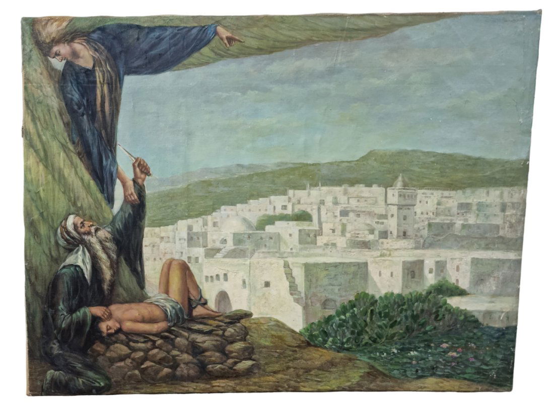 Aqed Yitzchak - a large painting, based on the famous painting by Ze'ev Raban, which was published (1 of 4)