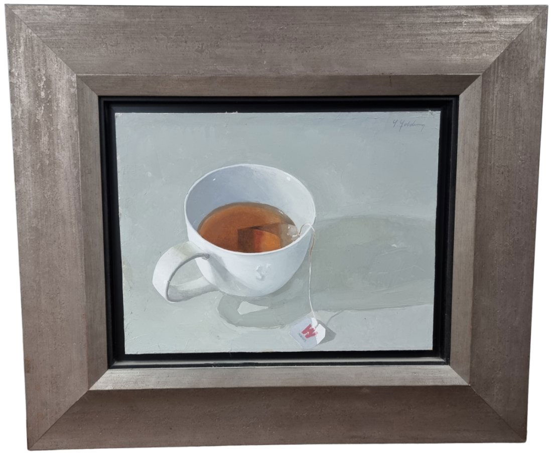 Jacob Feldman - Vysotsky Tea Cup, oil on panel, signed, painting dimensions: 30X40 cm, frame (1 of 3)