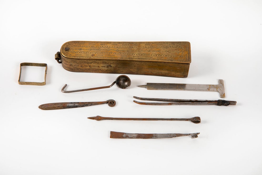 An Asian Brass Set of Traveling Medical Instruments, Early 20th Century (1 of 3)