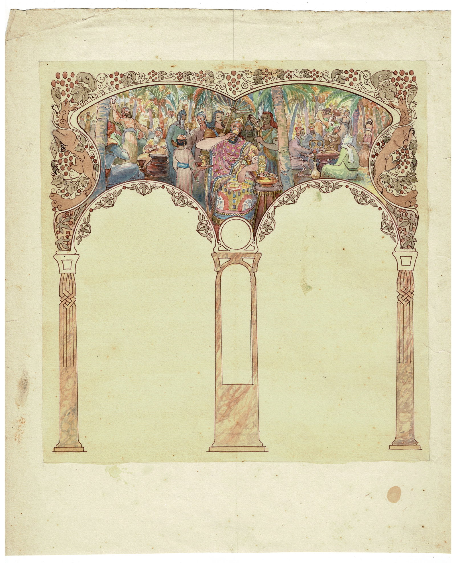 Shmuel Ben-David - Layout design for Scroll of Esther (Megillat Esther) - A Layout design for the (1 of 2)