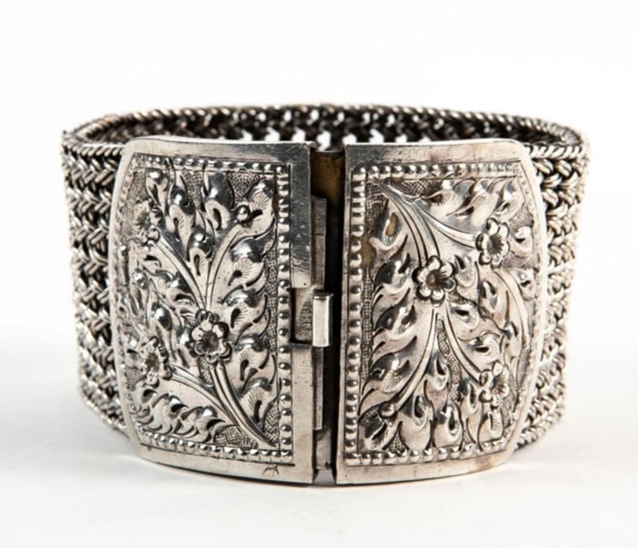 925 silver bracelet, hallmarked, Weight: 135g, total buckle length (without the tab closing): 20cm, (1 of 8)