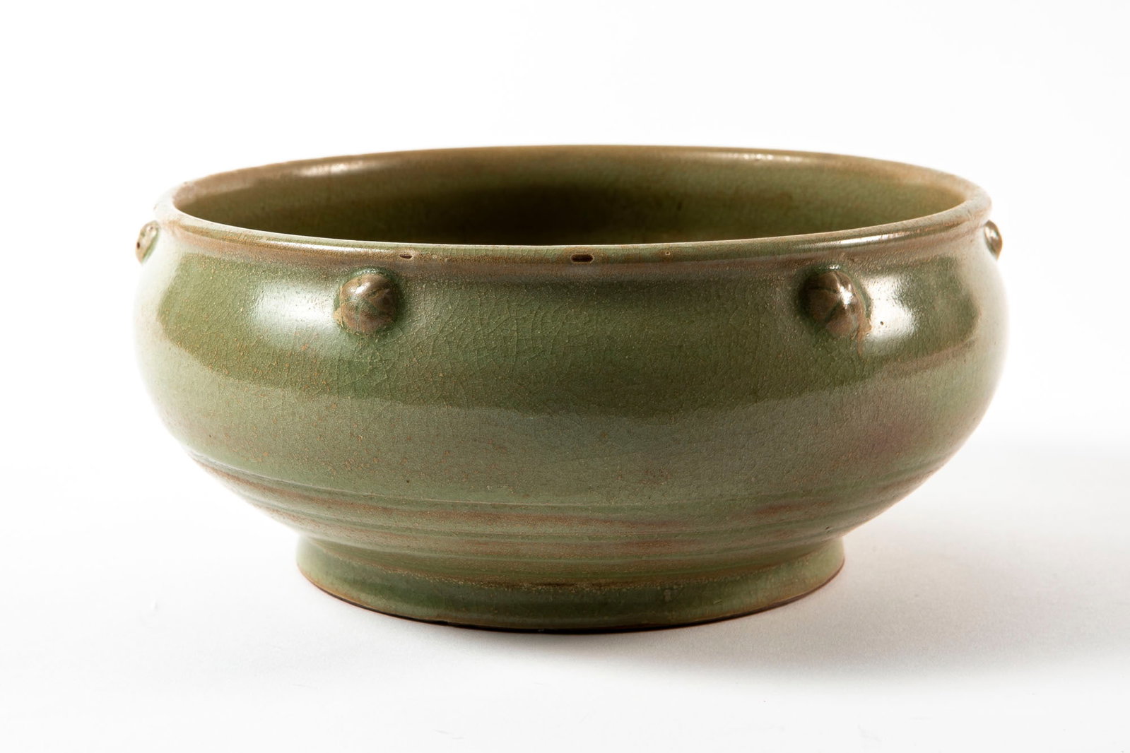 Chinese celadon vessel, made of ceramic, Height: 10 cm, diameter: 23 cm, (1 of 3)