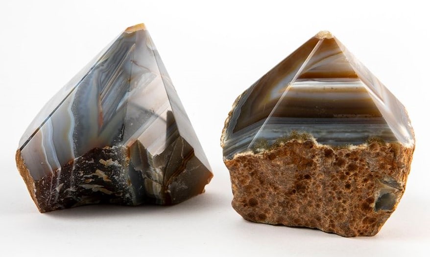 Lot of two natural agate stones in the form of primades, Brazil, Total weight: 1080 grams, height: (1 of 5)
