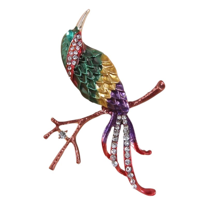 Vintage bird Rhinestones brooch zircon stone 7X5 cm (1 of 2)