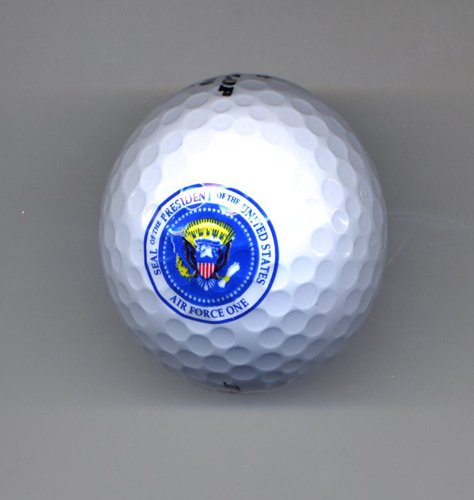 Golf Ball Air Force One Presidential Memorabilia: Air Force One golf ball, (Clinton Era). Dunlop. Full color Presidential seal with "Seal of the President of the United States/Air Force One" around. In excellent condition.