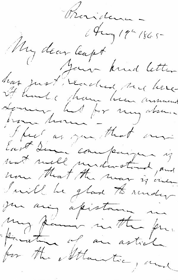Ambrose Burnside 1865 ALS Letter Signed UACC PADA