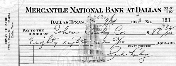 Jack Ruby Signed Check UACC PADA