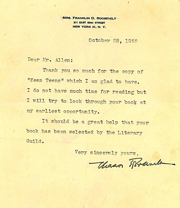 Eleanor Roosevelt Typed Letter Signed UACC PADA