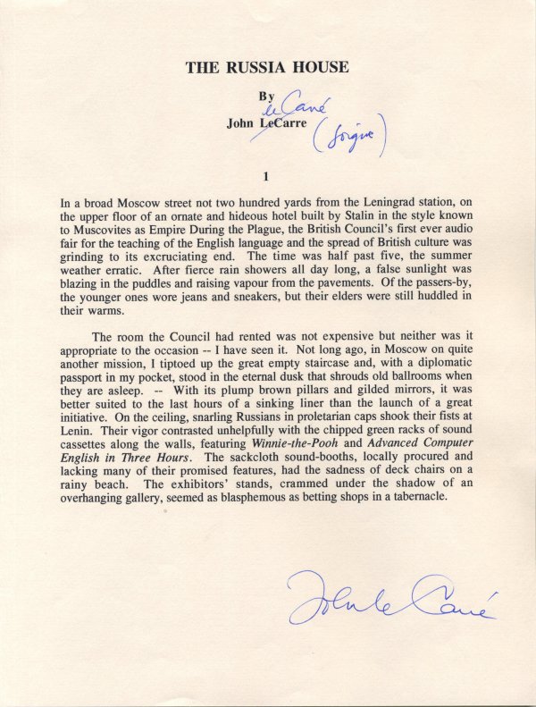John leCarre Document Signed UACC PADA