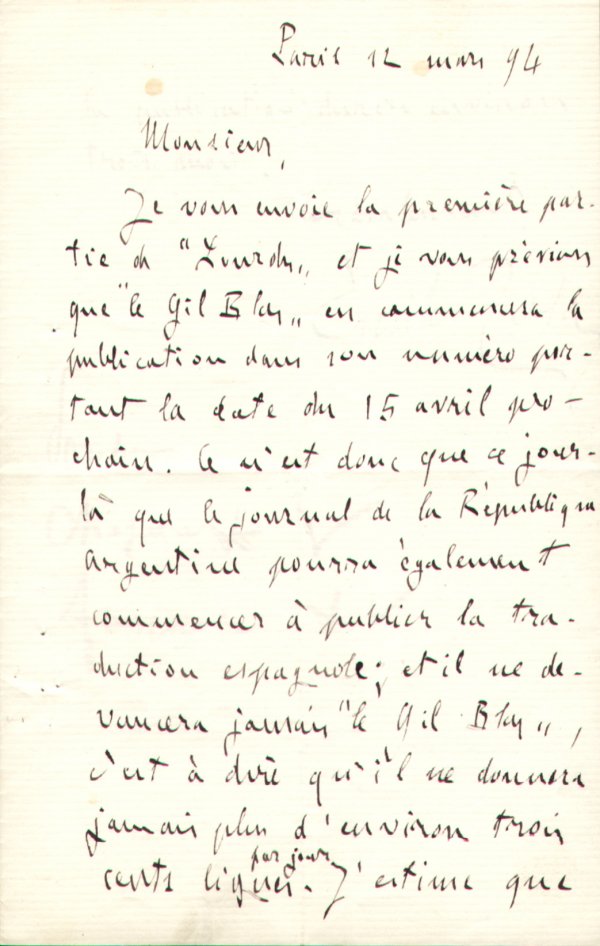 Emile Zola Autograph Letter Signed UACC PADA