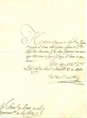 Jose de San Martin Letter Signed PADA