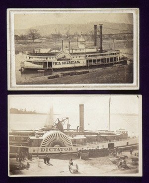 CDV of 1860's ship on the Mississippi River