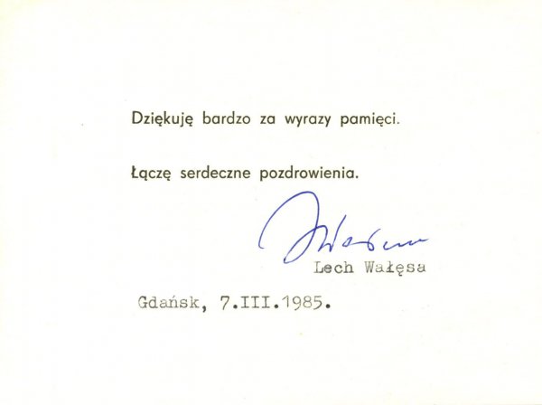 Lech Walesa Document Signed UACC PADA