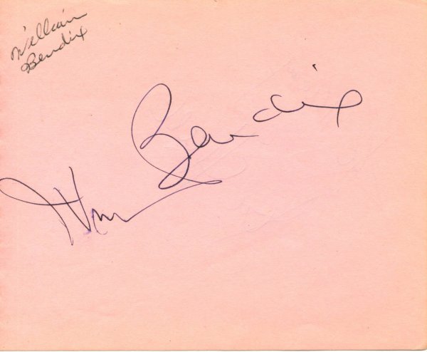 William Bendix Signed UACC PADA