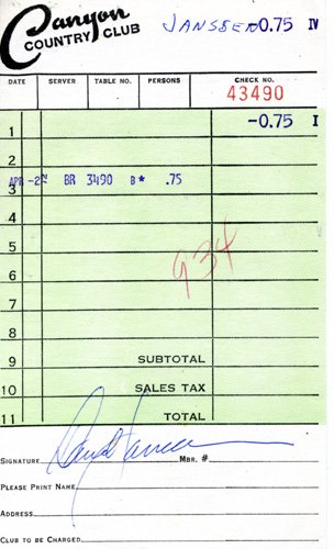 David Janssen Document Signed UACC PADA