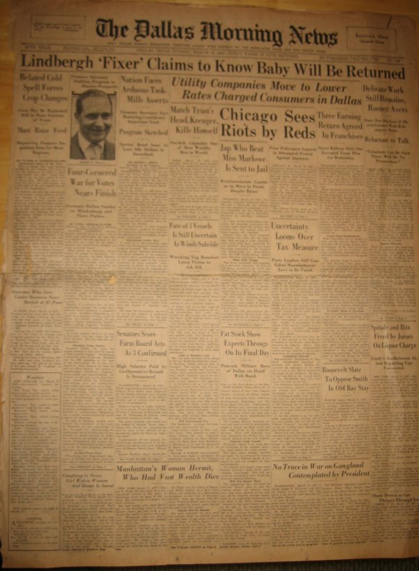 [Charles] [Lindbergh] Newspaper UACC PADA