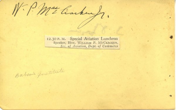 William P. MacCracken Signed UACC PADA