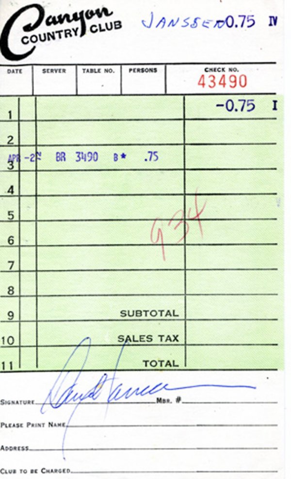 David Janssen Document Signed UACC PADA