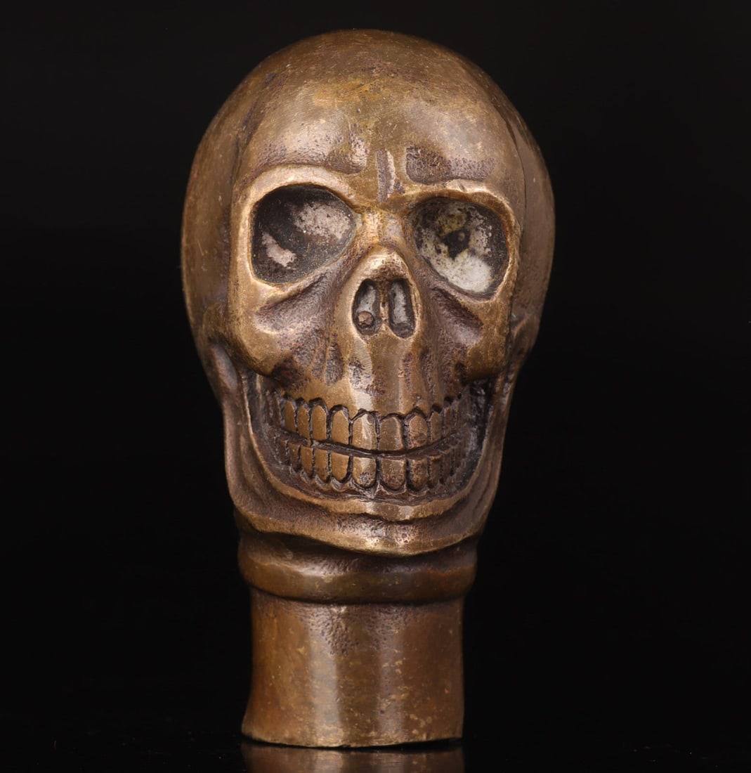 Walking Stick Crutch Handle Fittings Copper Skull (1 of 5)