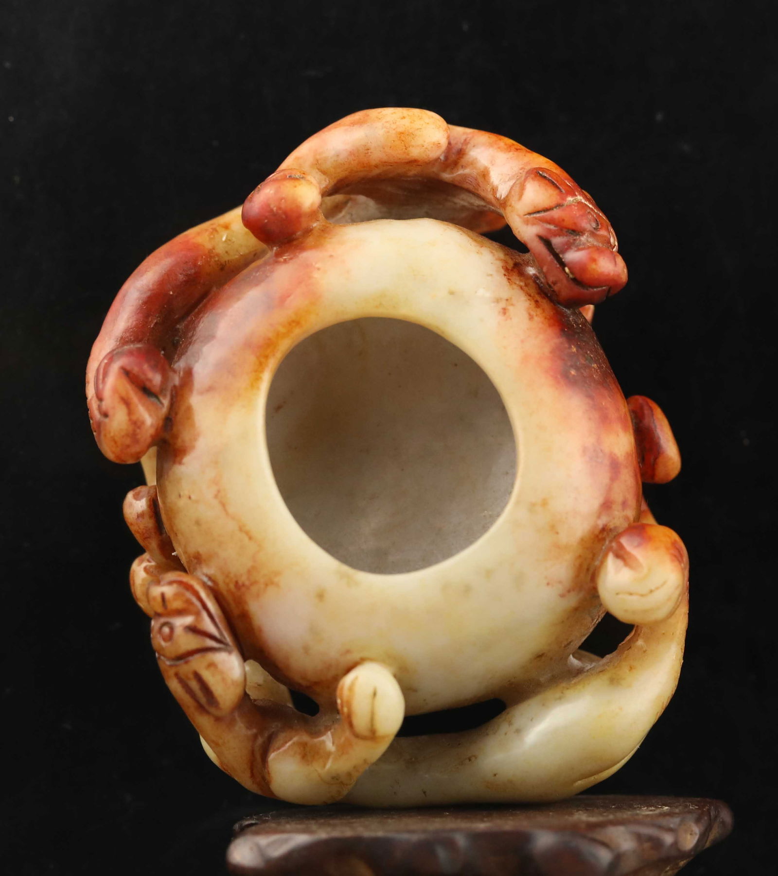 Hetian Jade Hand Carved Dragon Pot Brush Washer (1 of 4)