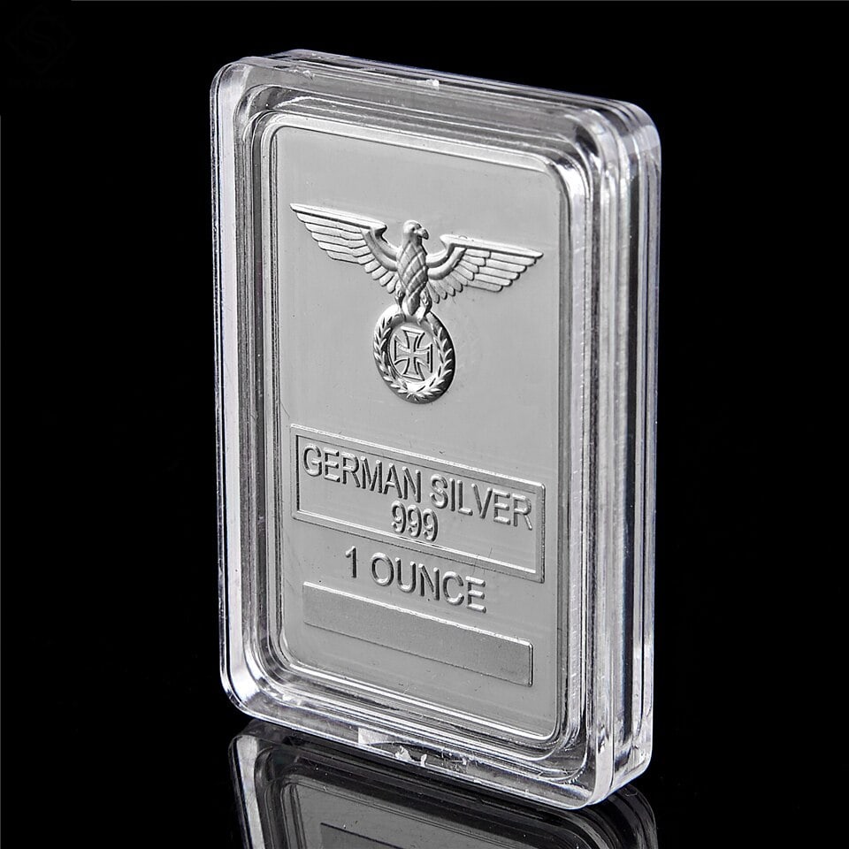 1 Oz 999 Silver German Eagle Plated Cross Bar (1 of 2)
