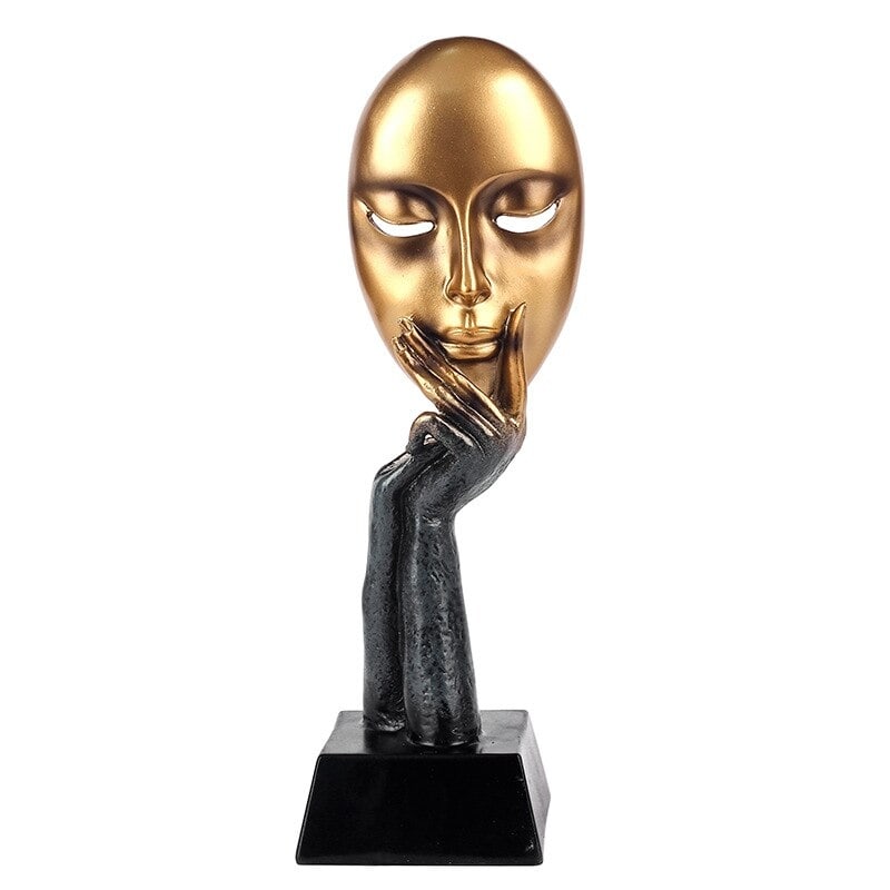Abstract Thinker Human Face Decor Statue Resin (1 of 2)