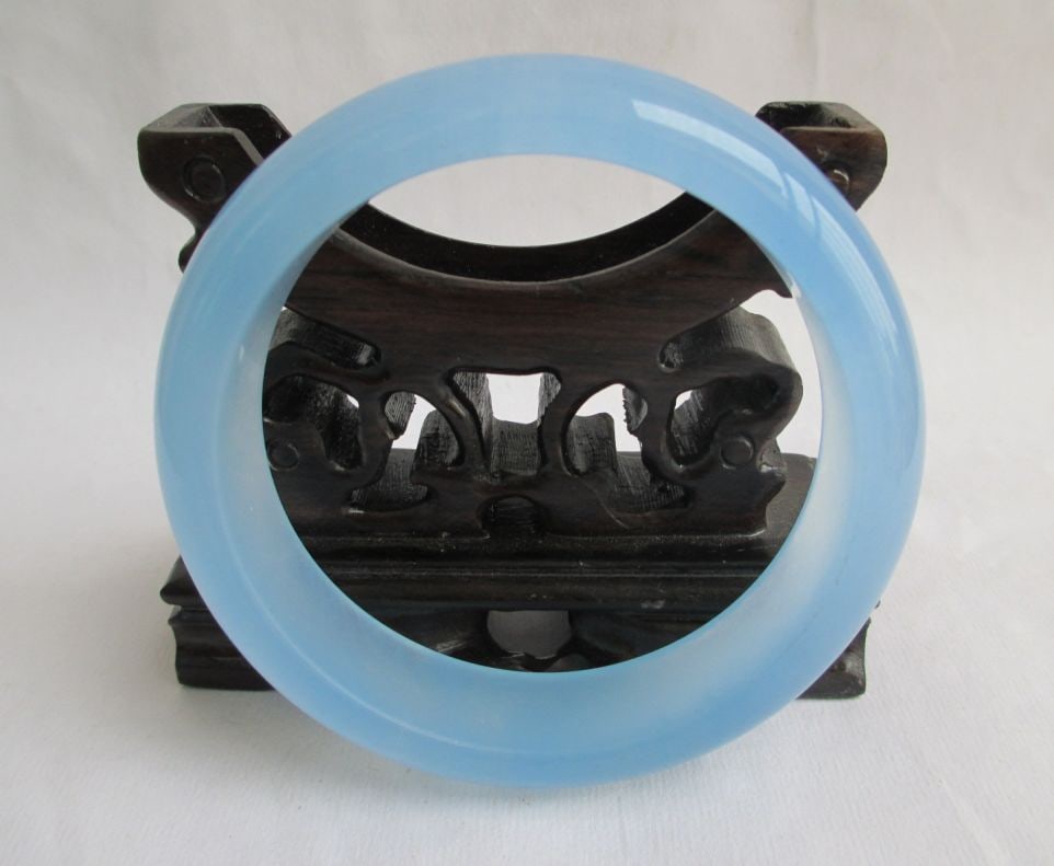 Pure Ice Blue Jade Women Emerald Jewelry Bracelet (1 of 5)