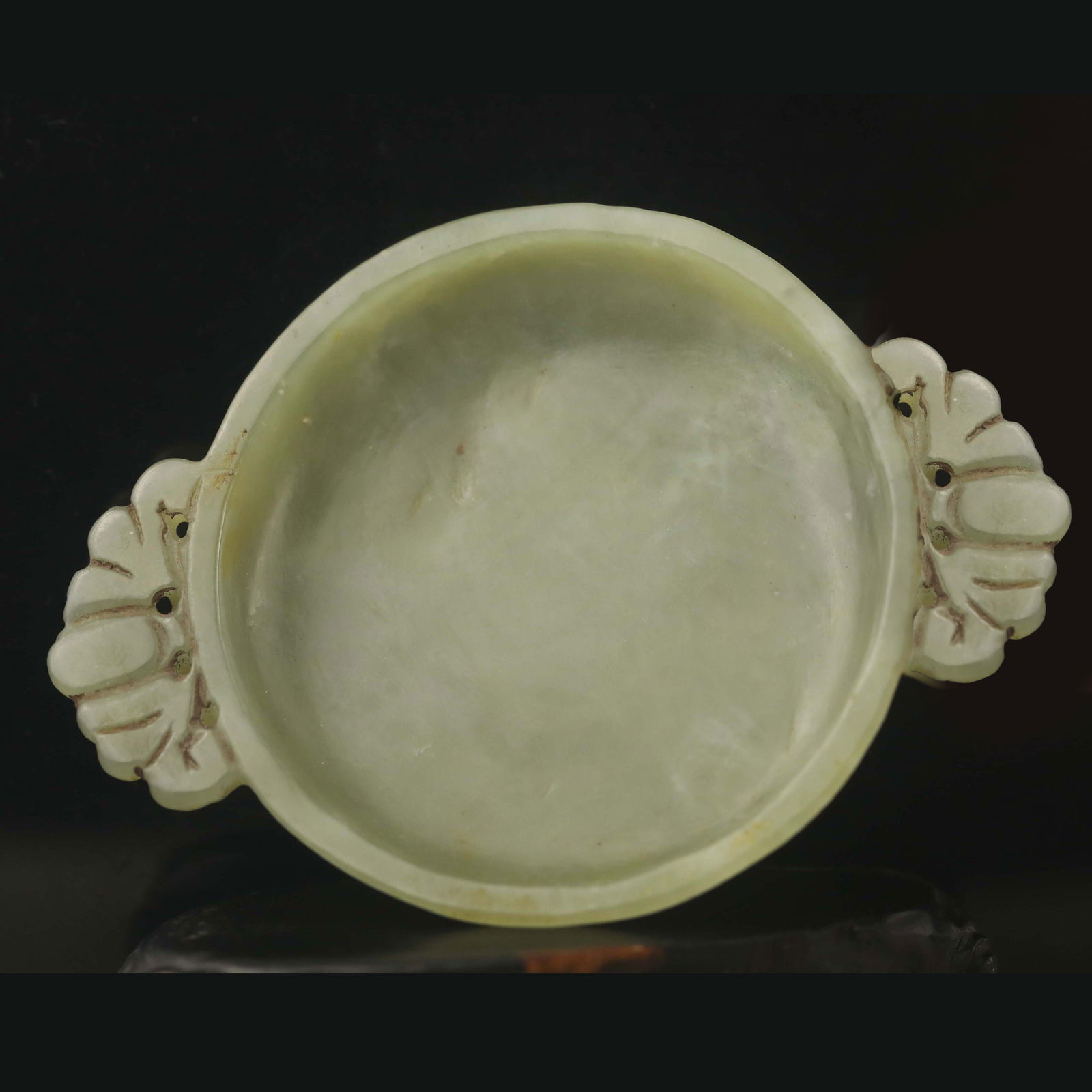 China Carved Hetian Jadeite Bats Bowl Brush Washer (1 of 2)