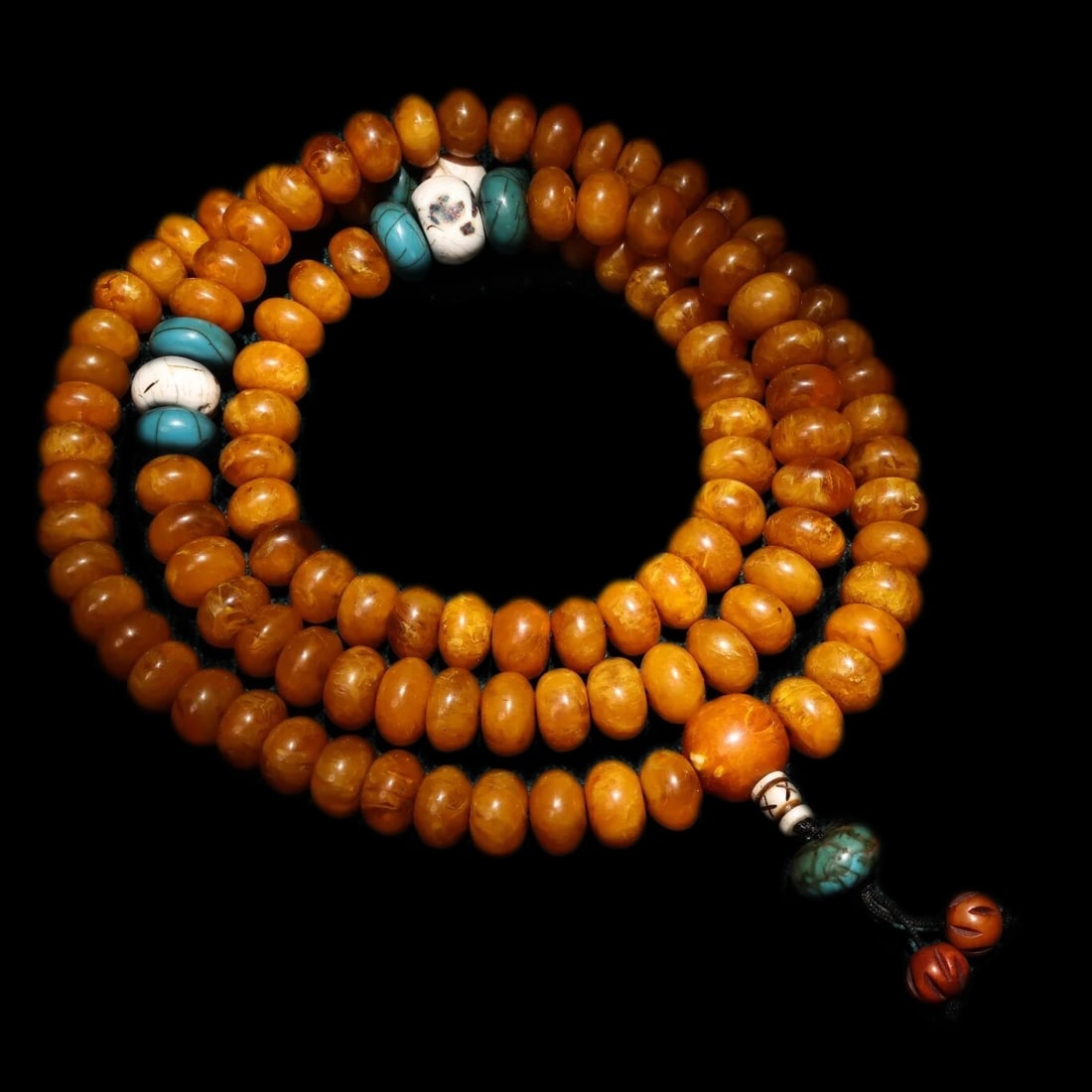 Collectible Tibetan Beeswax Buddha Beads Necklace (1 of 6)