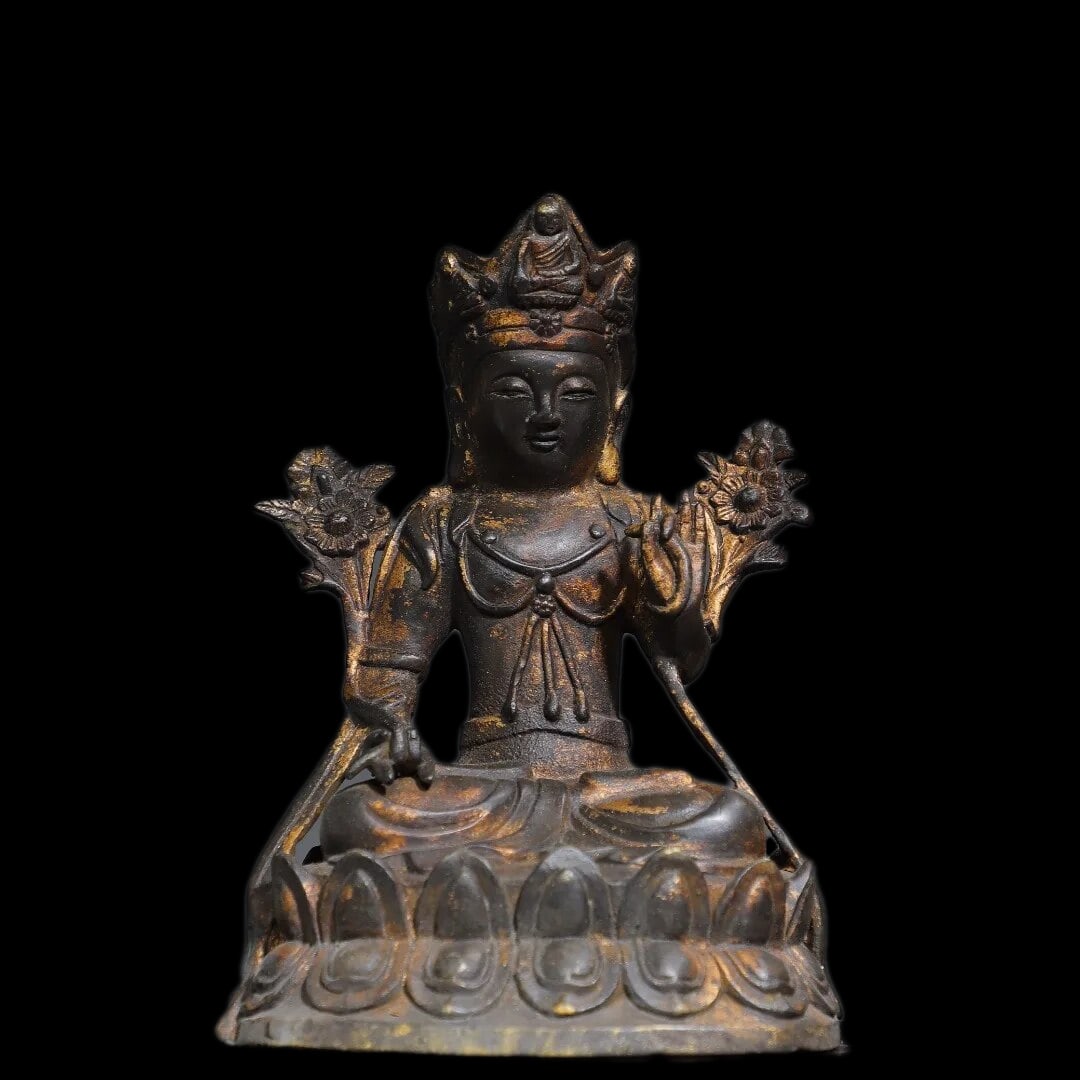 Tibetan Bronze Tara Lotus Bronze Wei Buddha Statue (1 of 5)