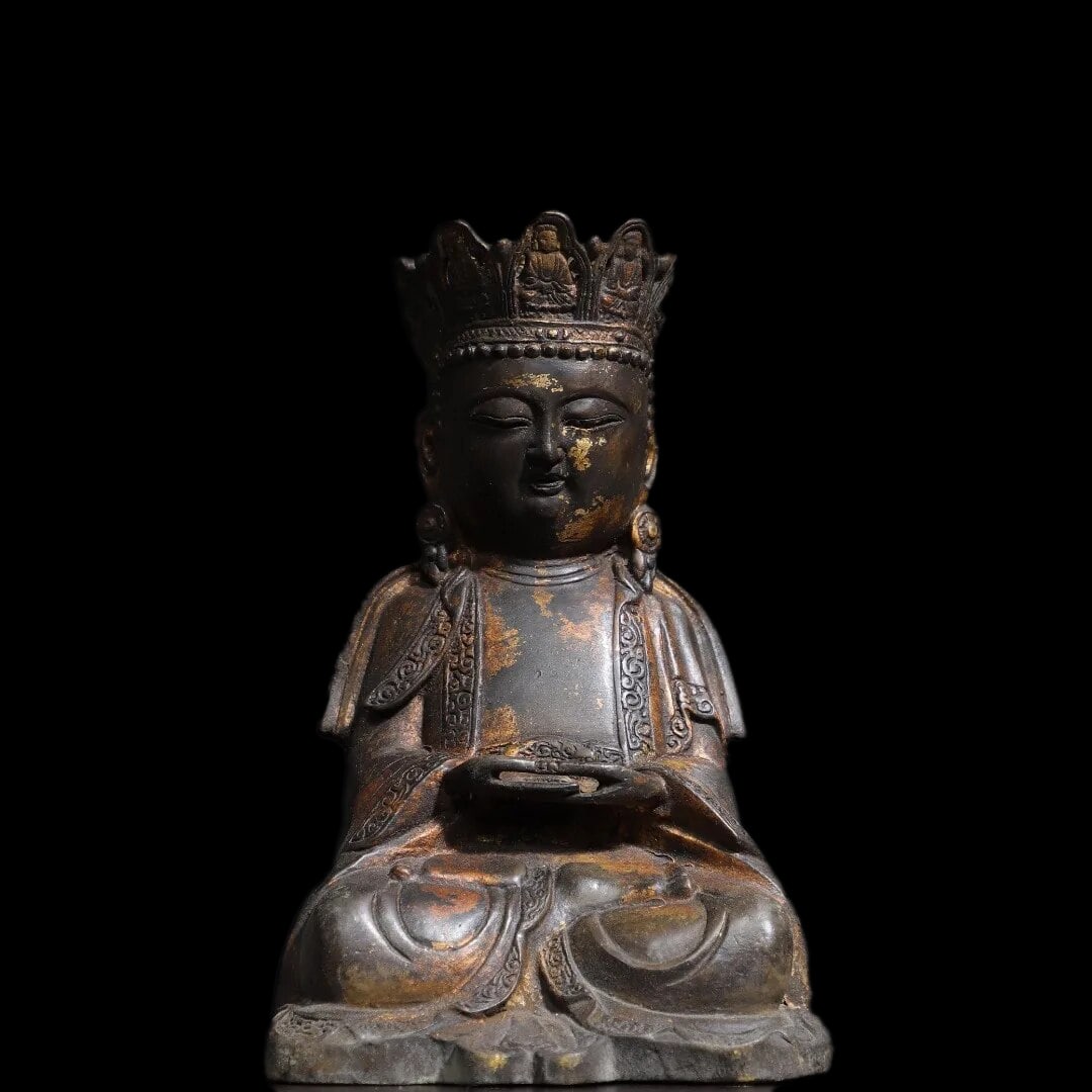 Tibetan Bronze Guanyin Bodhisattva Buddha Statue (1 of 6)