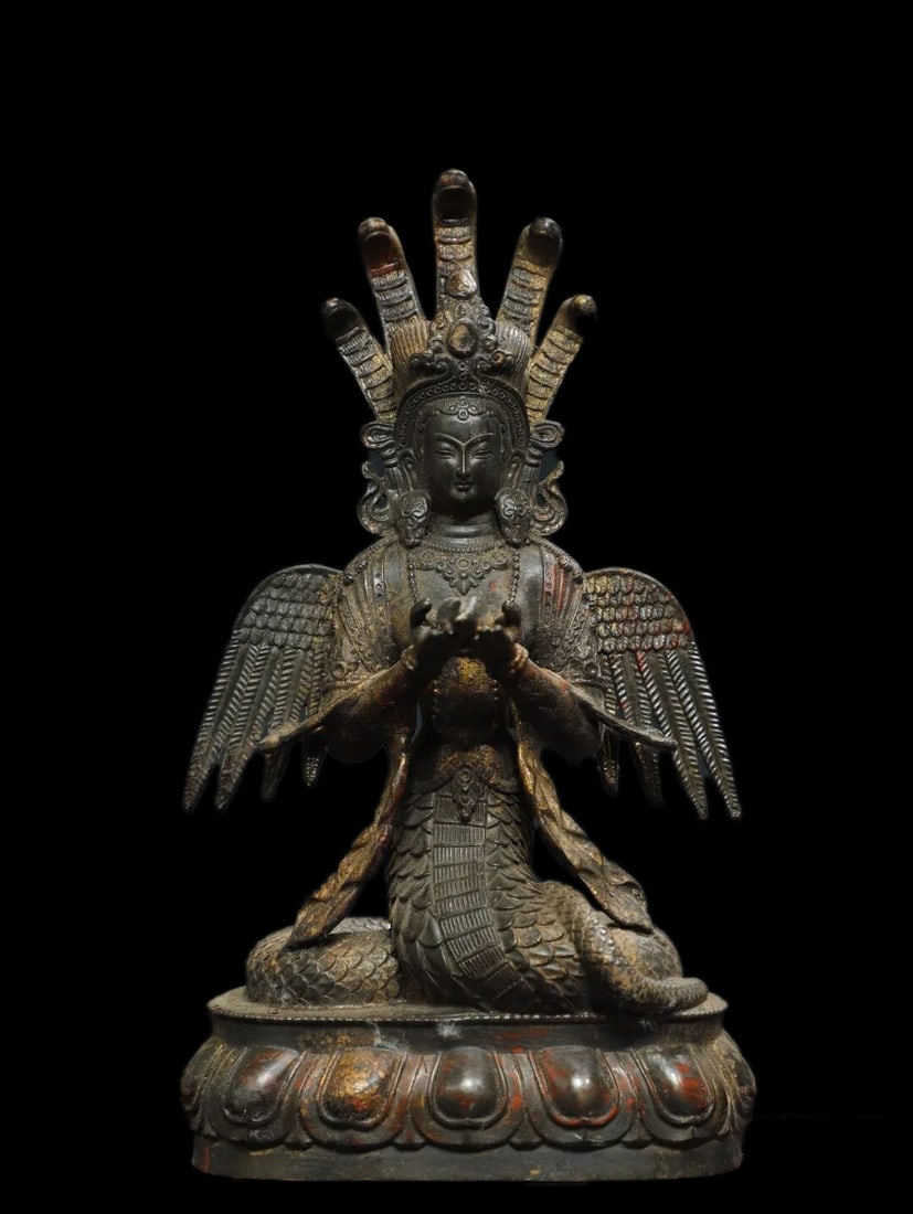 Sacred Tibetan Bronze Sculpture Nagarjuna Buddhist (1 of 5)