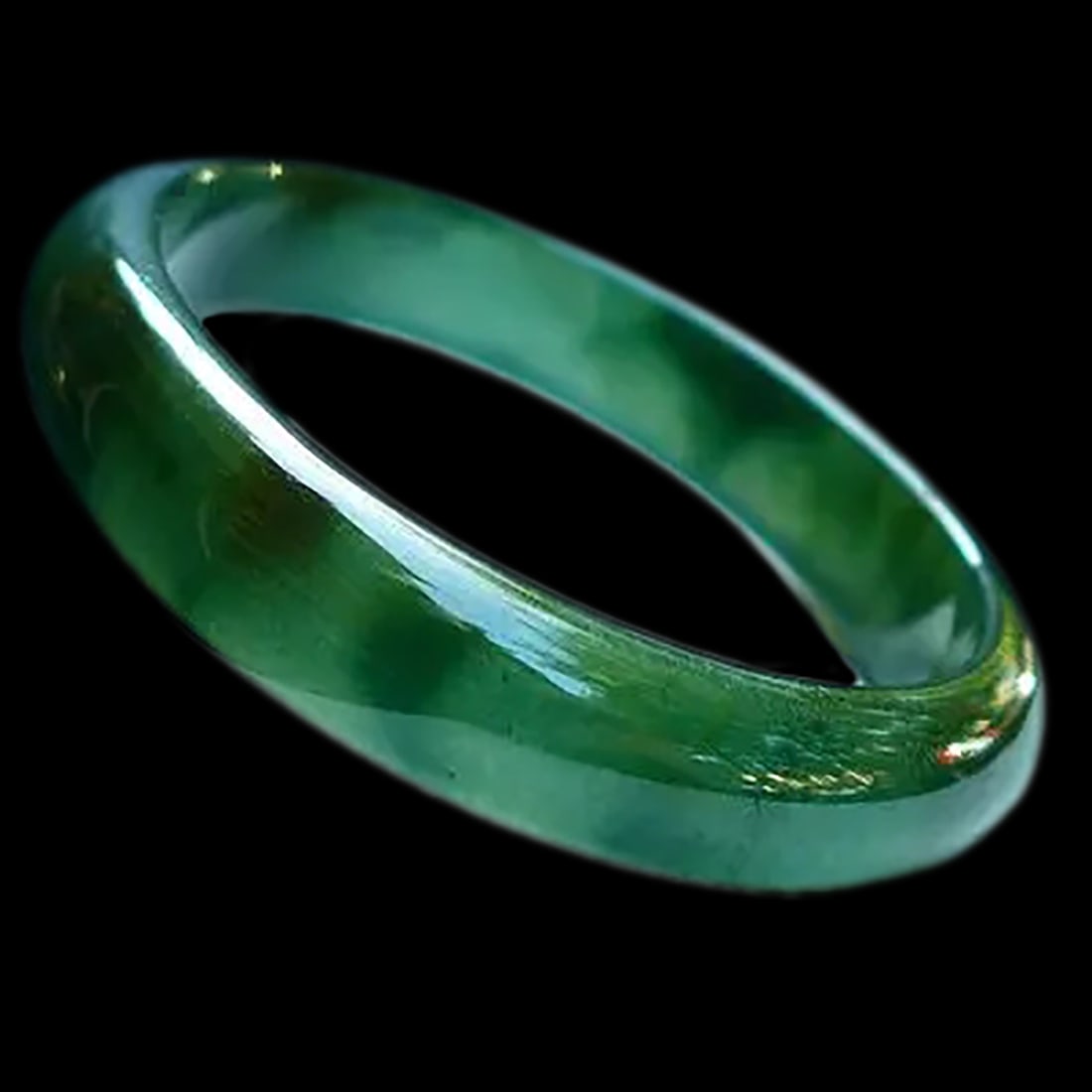 Opulent Chinese Natural Burma Jade Bangle Bracelet (1 of 2)