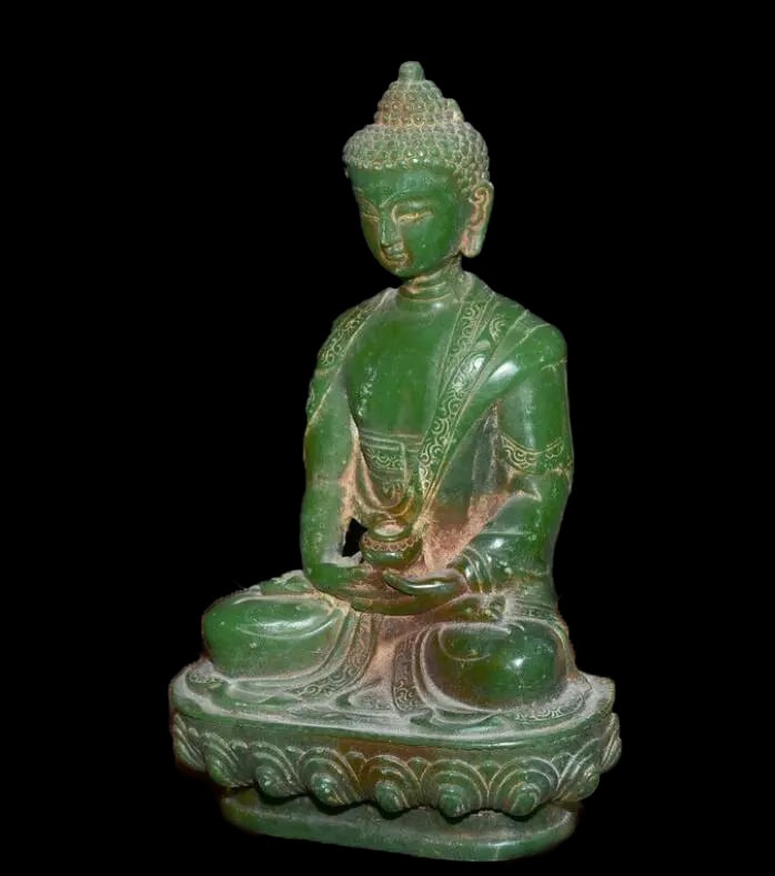 Chinese Nephrite Jade Carved Tibet Buddha Statue (1 of 3)