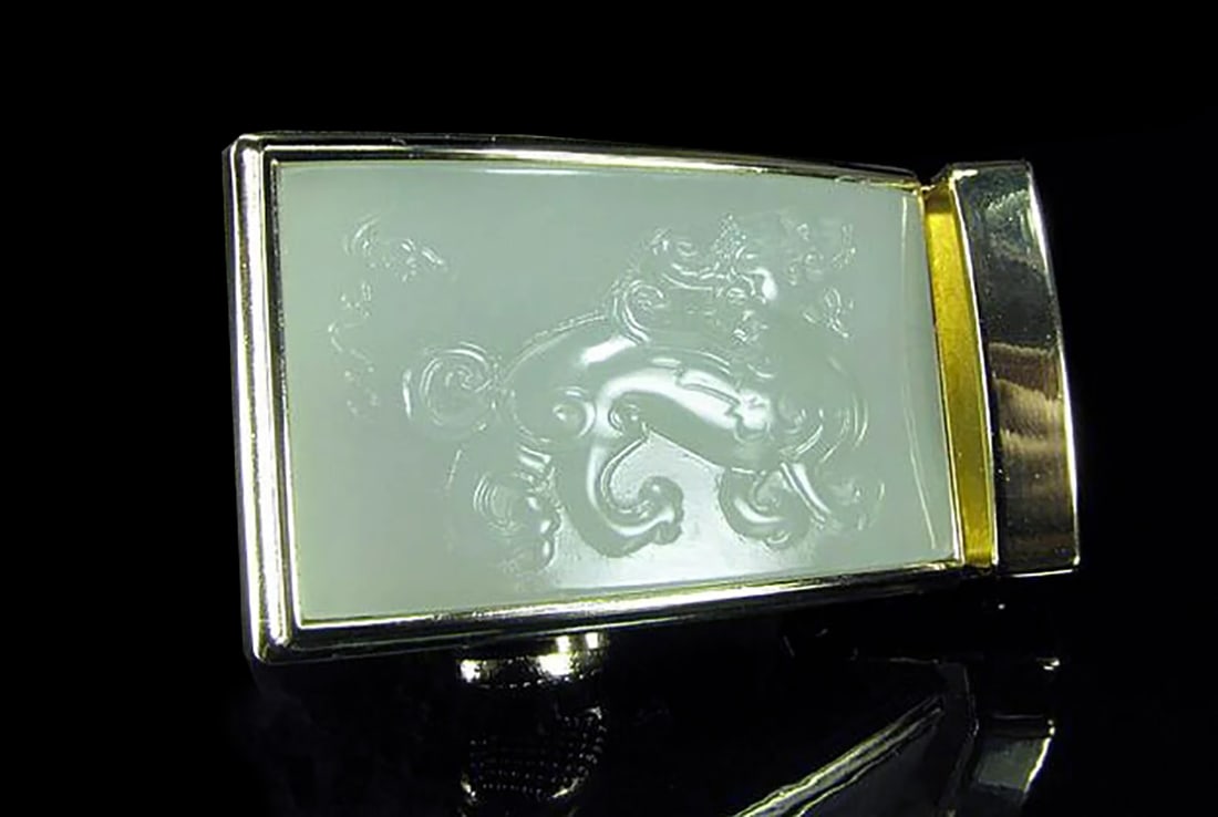 Vintage Nephrite Belt Buckle Men Stylish Accessory (1 of 3)