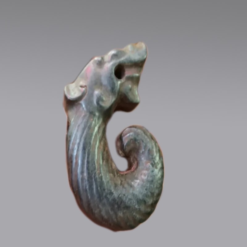 Chinese Decor Meteorite Dragon Amulet Collectible (1 of 3)