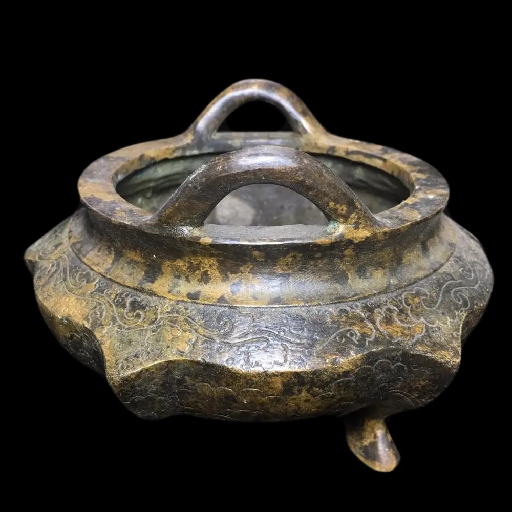 Vintage Style Chinese Copper Floral Tripod Censer (1 of 5)