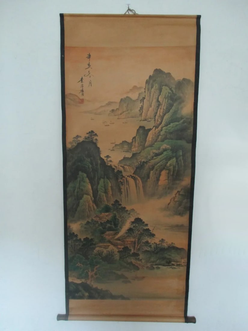 Vintage Wall Art Chinese Landscape Scroll Painting (1 of 1)