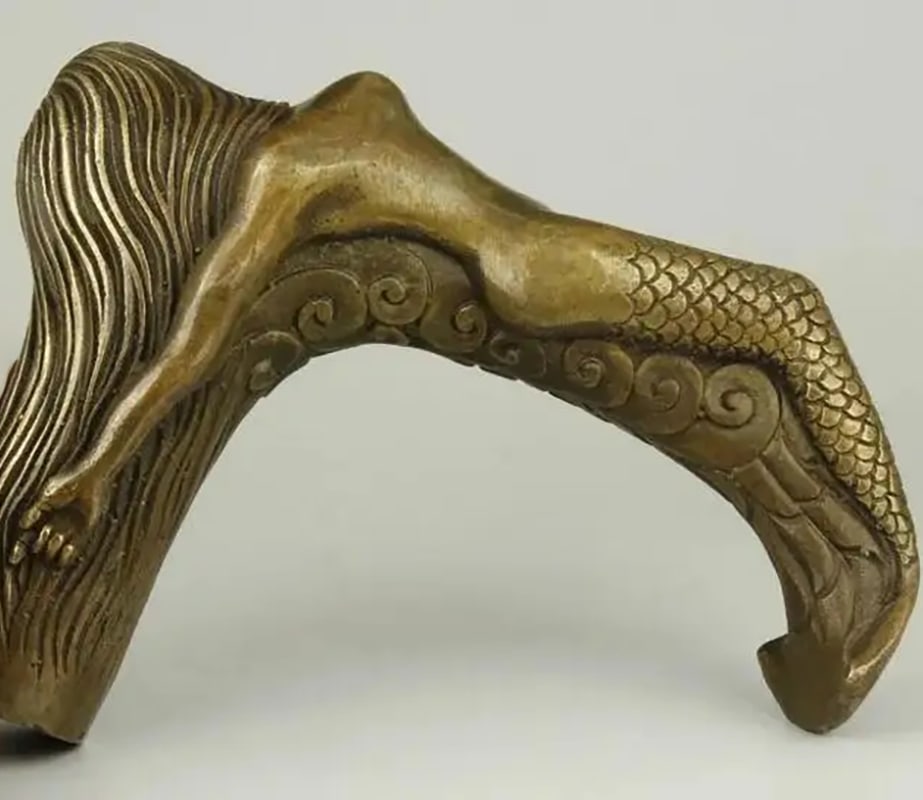 Vintage Style Handcrafted Siren Walking Cane Top (1 of 4)