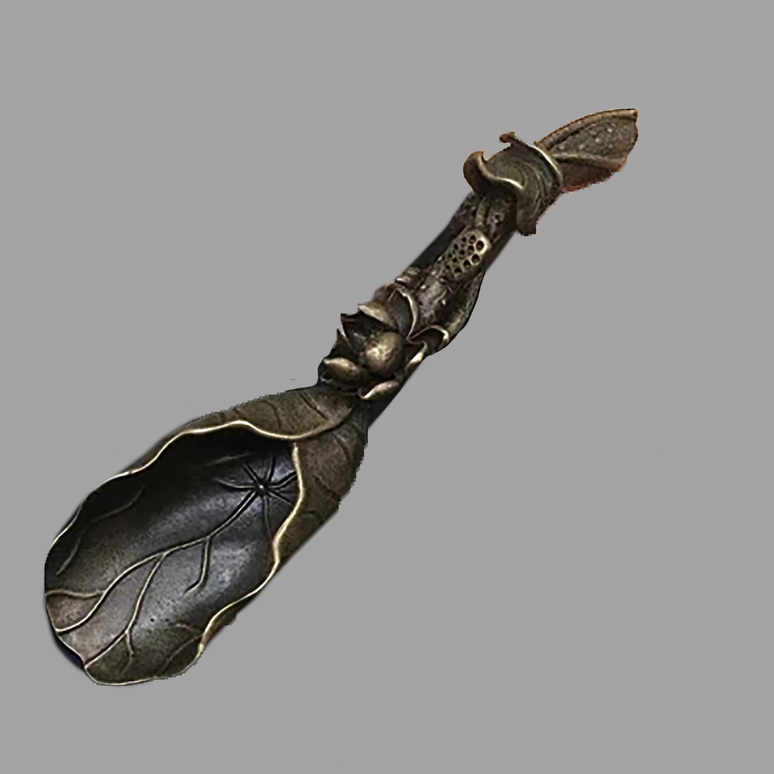 Vintage Style Copper Lotus Tea Scoop Teaware Rare (1 of 3)