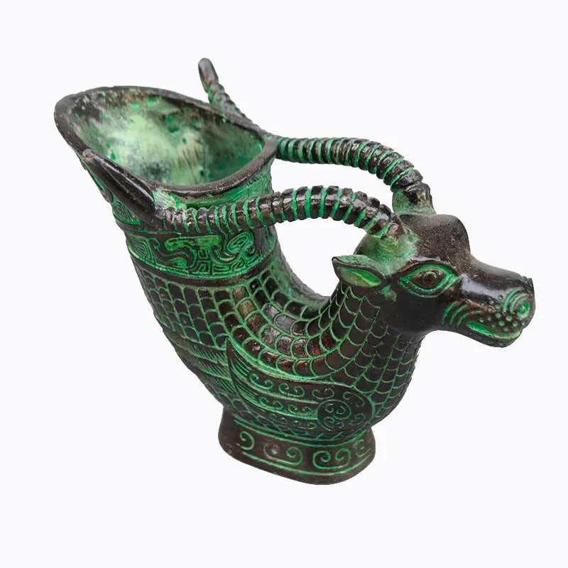 Vintage Style Chinese Handcrafted Ram Cup Goblet (1 of 2)