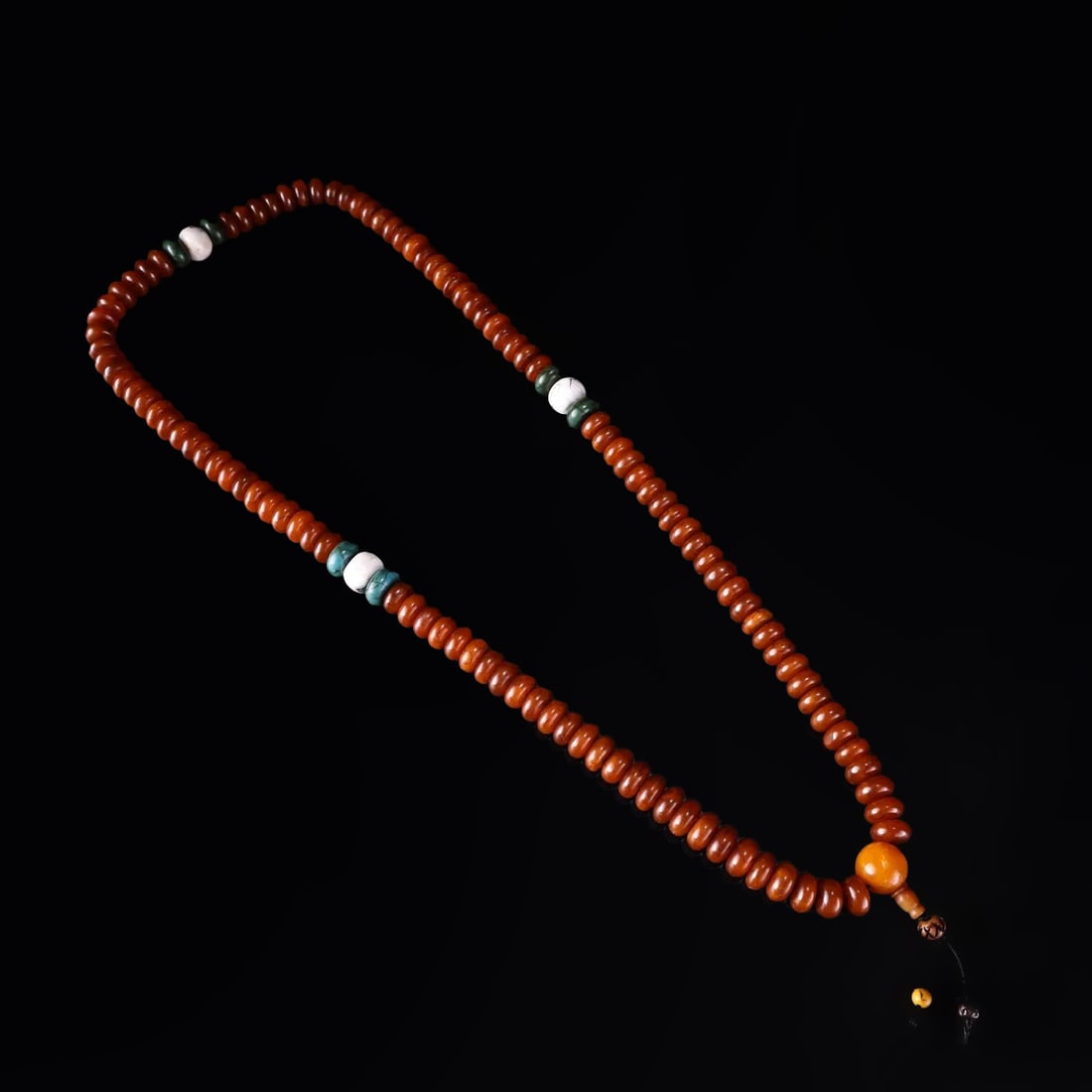 Old Style Beeswax Tibetan Rosary Necklace Amulet (1 of 3)