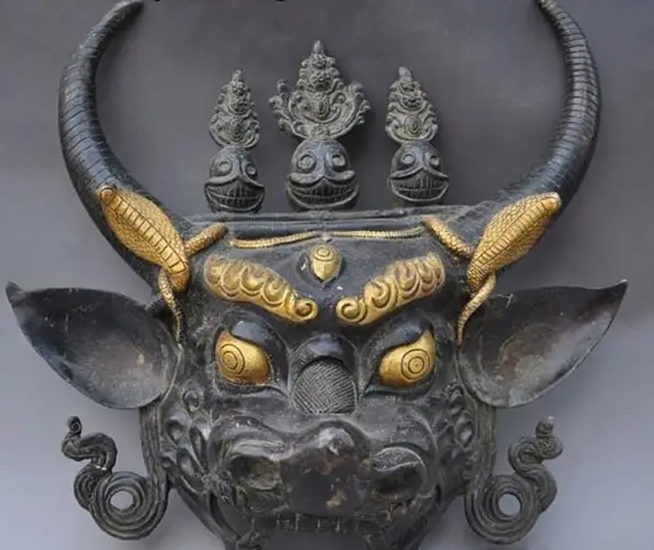 Rare Old Style Gilt Bronze Tibet Mascot Wall Art (1 of 3)