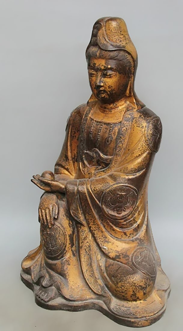 Rare Chinese Buddhism Bronze Guan Yin Sculpture (1 of 4)